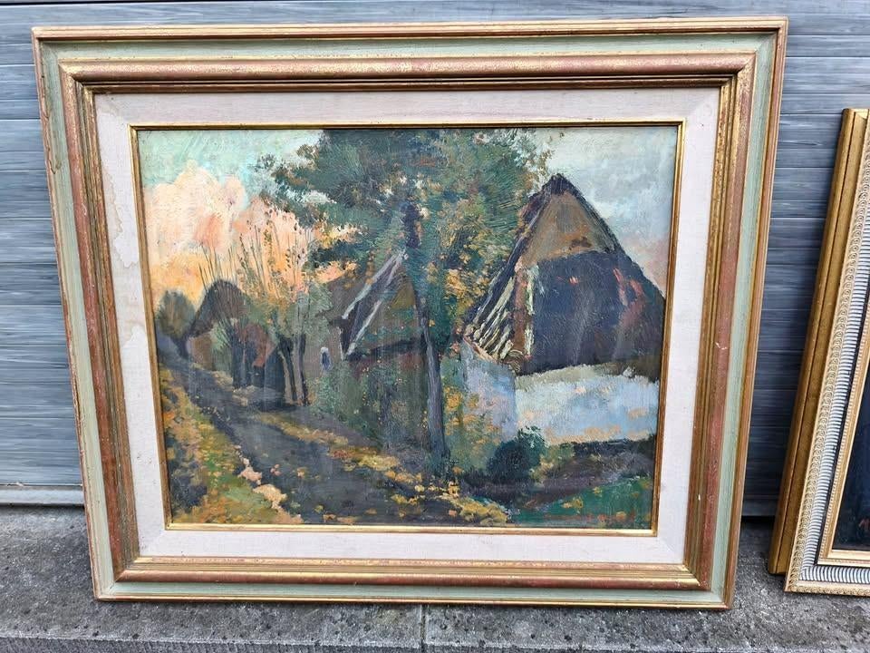 huile sur panneau signe armand apol, Antiquités & Art, Enlèvement ou Envoi