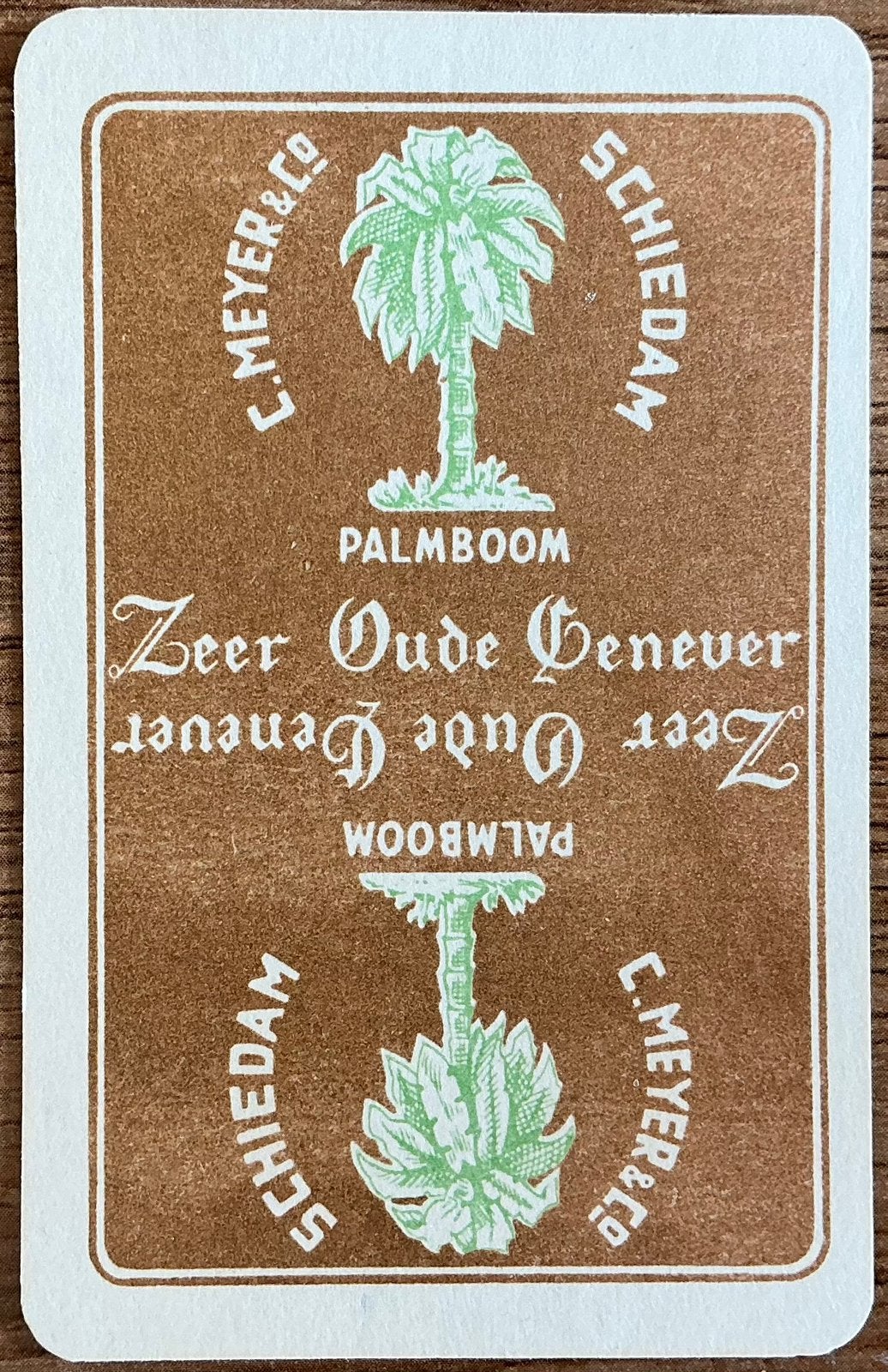Speelkaart PALMBOOM/ZEER OUDE GENEVER/C.MEYER & C, Ophalen of Verzenden, Zo goed als nieuw, Speelkaart(en)