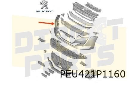 Peugeot 208 (10/19-) voorbumper (GT/GT-Line/bij PDC) (te spu, Neuf, -, -, Avant