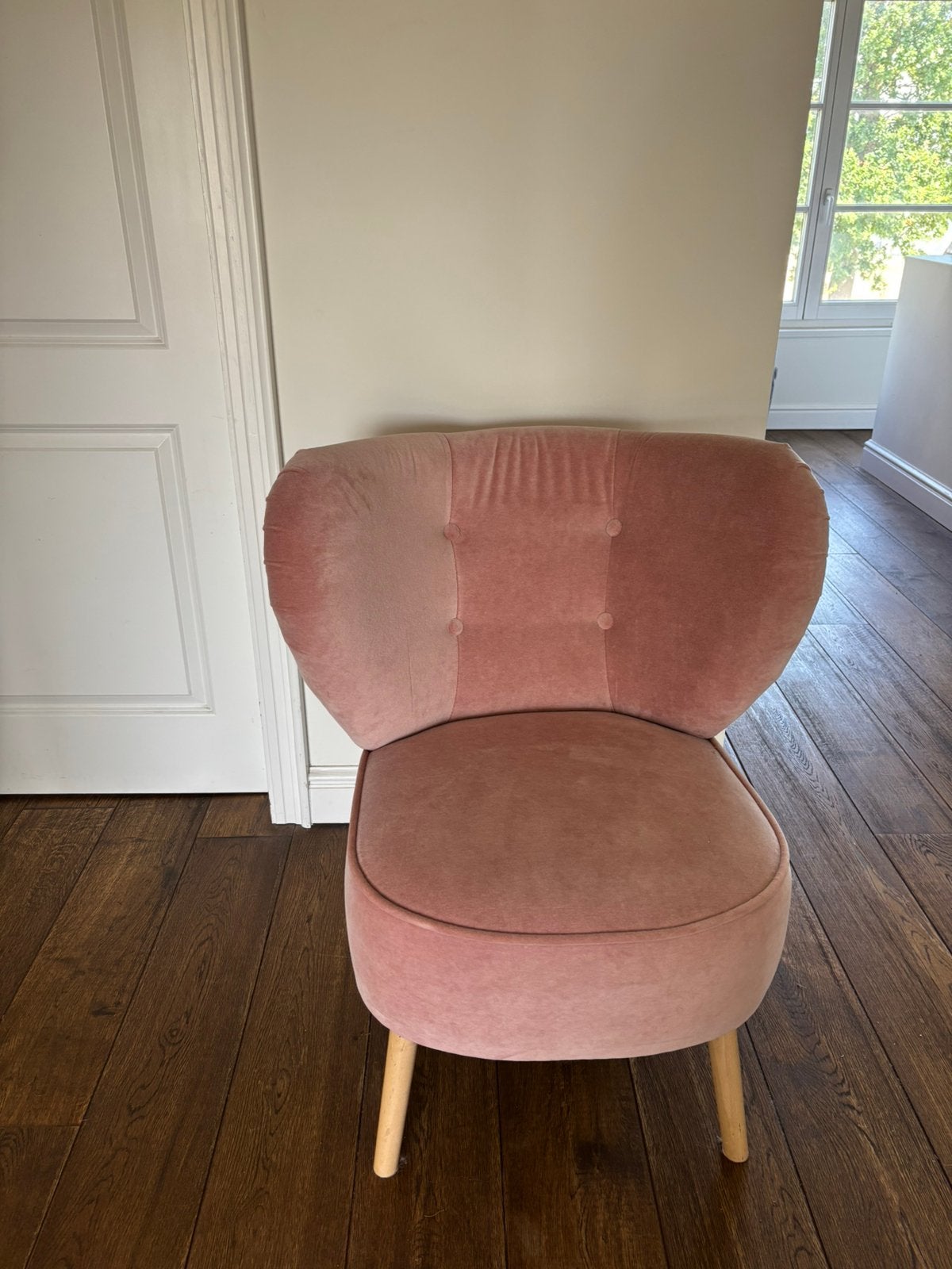 Roze faiteuil Ikea te koop, Huis en Inrichting, Ophalen, Zo goed als nieuw
