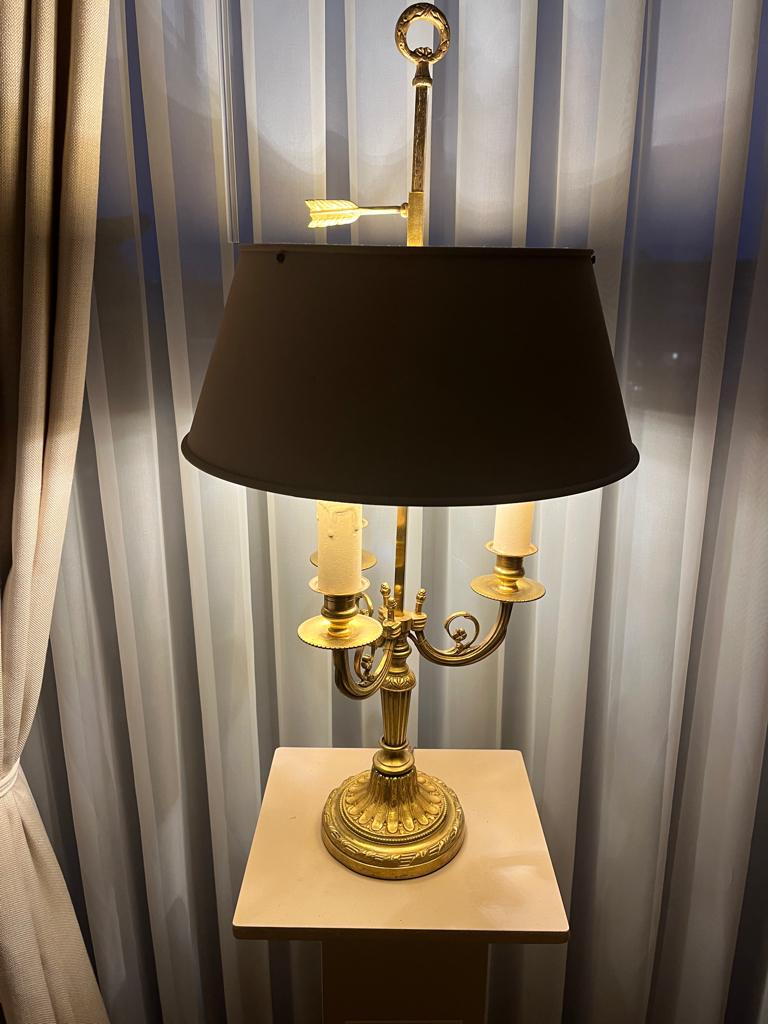 Echte bouillottelamp met 3 takken, Ophalen of Verzenden, Gebruikt, Metaal, Minder dan 50 cm