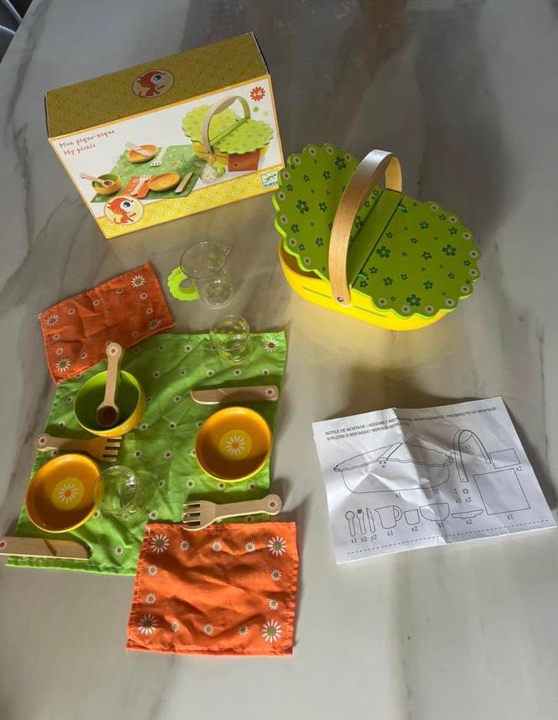 Djeco houten speelgoed : picknickmand - picknick set, Ophalen, Zo goed als nieuw