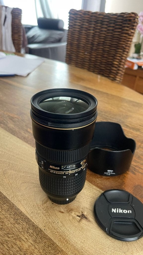 AF-S NIKKOR 24-70 mm f/2.8E ED VR PRO-objectief, Audio, Tv en Foto, Ophalen, Gebruikt, Nikon