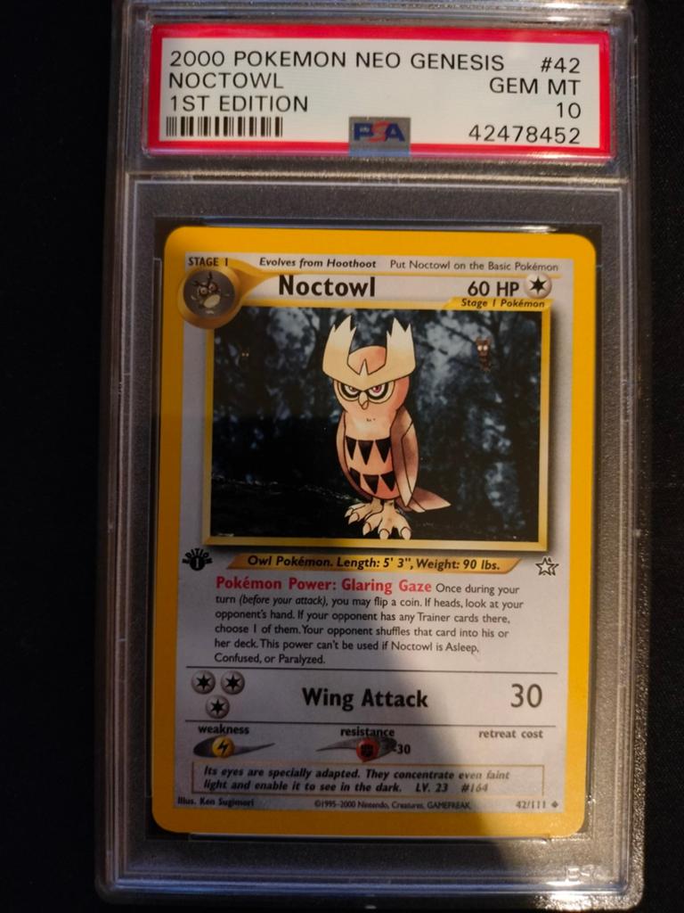 Noctowl 1ère édition Neo Genesis PSA 10, Hobby & Loisirs créatifs, Enlèvement ou Envoi