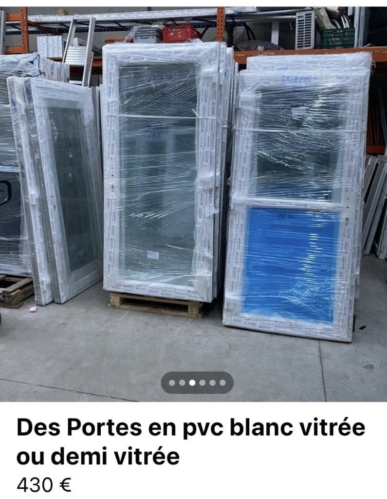 portes en pvc vitre ou demie vitrée, Bricolage & Construction, Enlèvement, Neuf, Double vitrage
