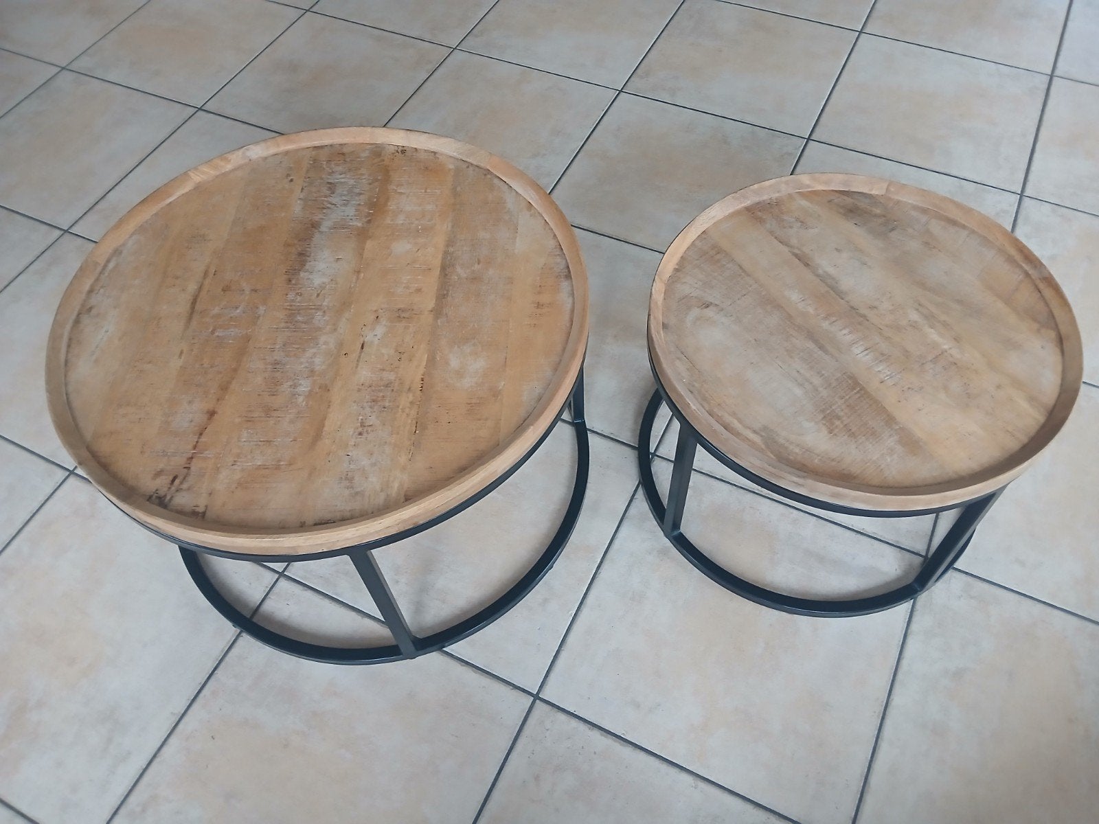 Table basse salon, Neuf, 55 à 75 cm, Rond, Enlèvement