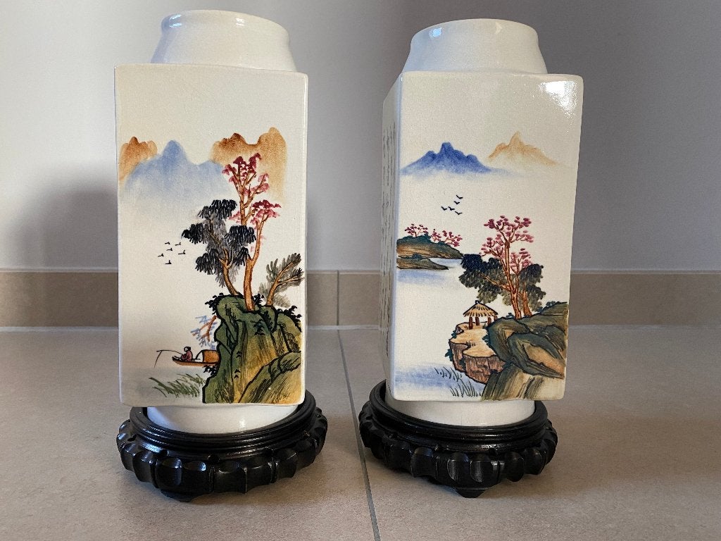 Vaasjes handgemaakt, Huis en Inrichting, Ophalen, 29 cm, Gebruikt, Handgemaakt