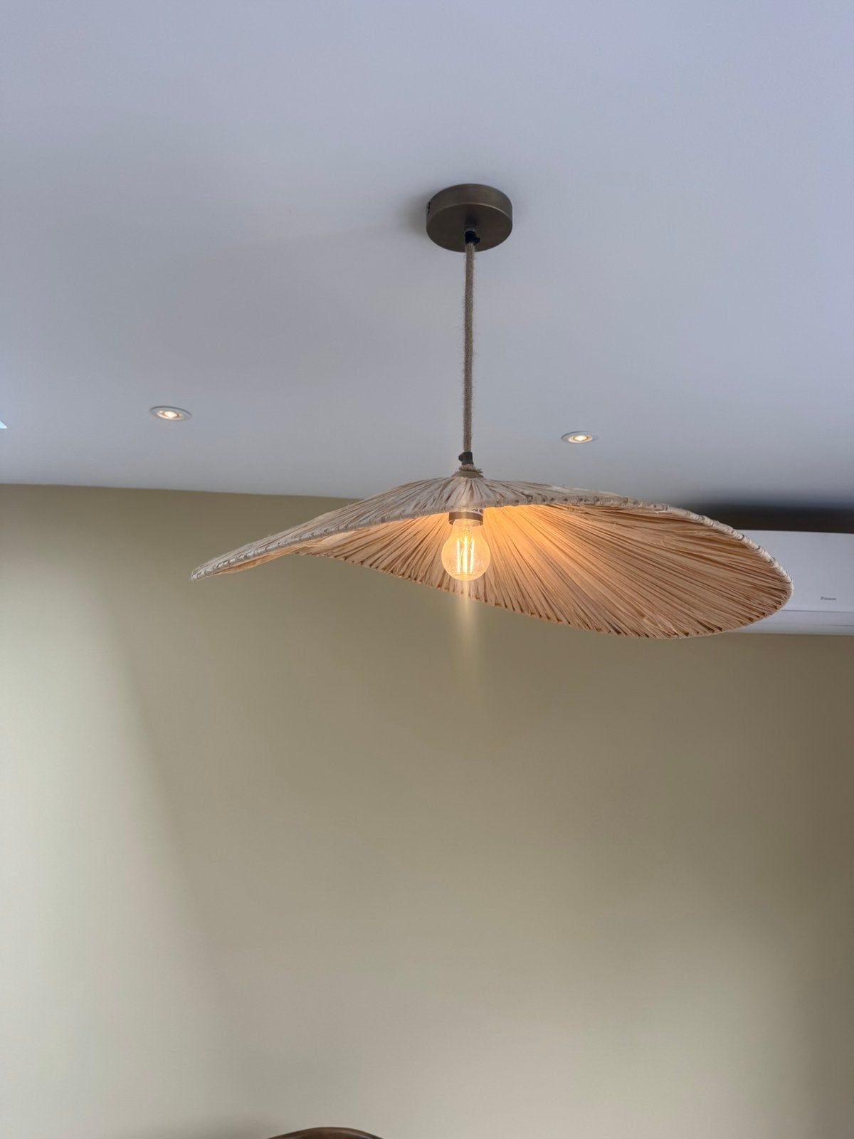Ibiza raffia hanglamp, Ophalen, Zo goed als nieuw