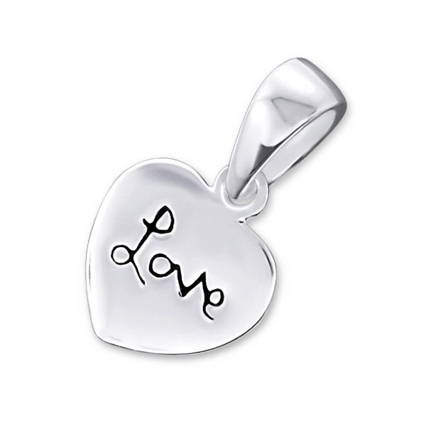Hangertje in zilver met "Love" tekst - 8 x 7 mm, Nieuw, Ophalen of Verzenden, Hart, Zilver