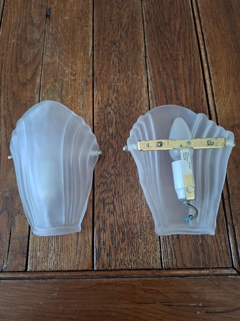 2 wandlampen, Enlèvement, Comme neuf, Verre, Neutraal
