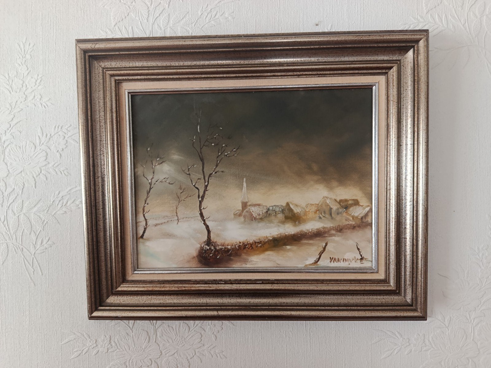 Mooi winterlandschap schilderij Vandijcke, Ophalen