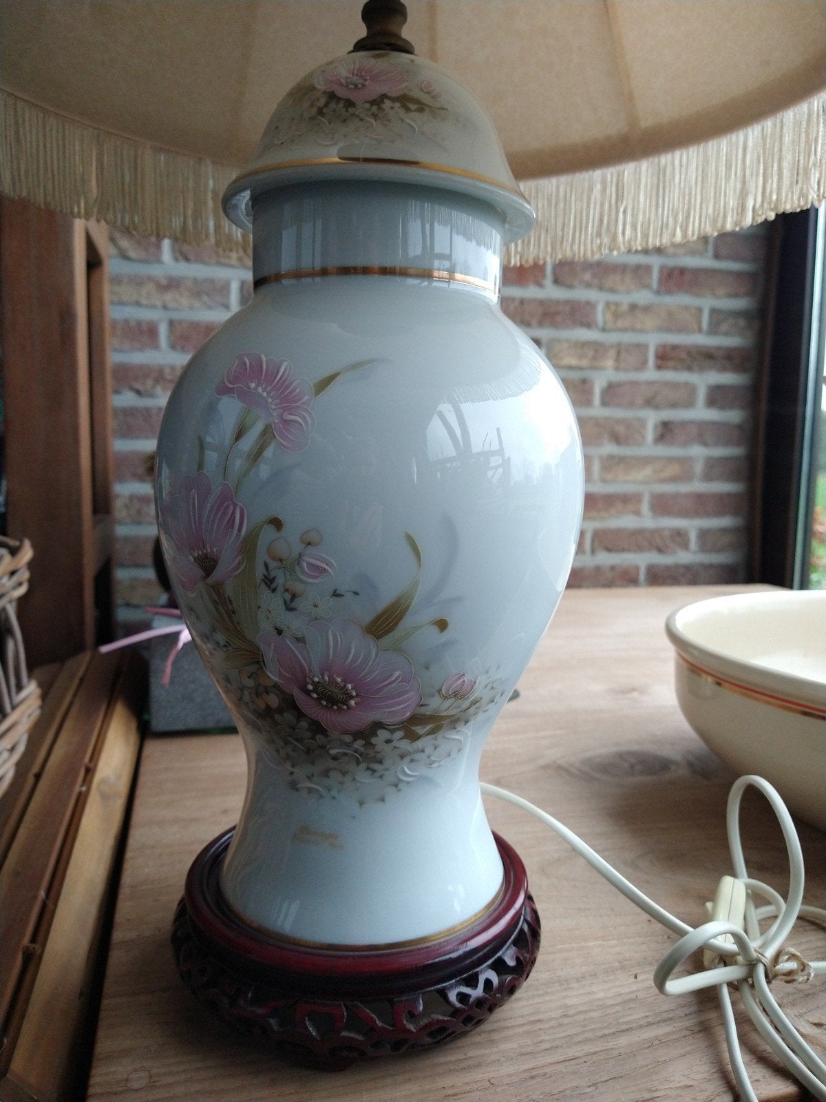 Limoges Rehausse Main, lamp in porselein Italy, Ophalen