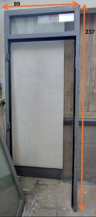 Aluminium deur + kozijn, Doe-het-zelf en Bouw, Deuren en Vliegenramen, Ophalen, 80 tot 100 cm, 215 cm of meer, Glas