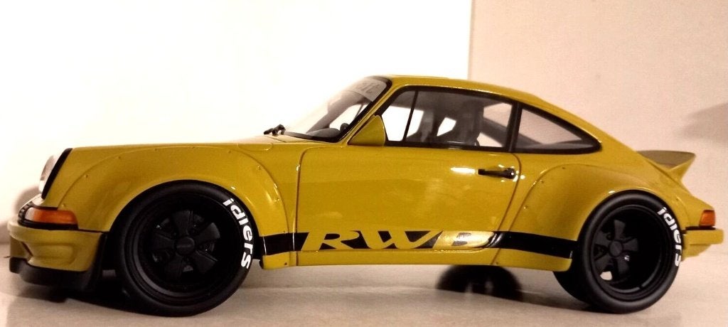 1/18 Porsche 911 930 RWB Carrera Classic Ducktail Kaki 1973, Ophalen of Verzenden, Nieuw, Auto, Overige merken