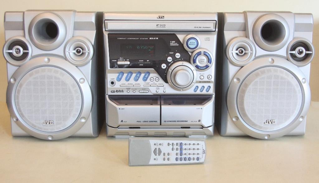 JVC Stereo Met Afstandsbediening / Radio CD Cassette AUX, Enlèvement ou Envoi, Haut-parleurs, Comme neuf, Micro chaîne