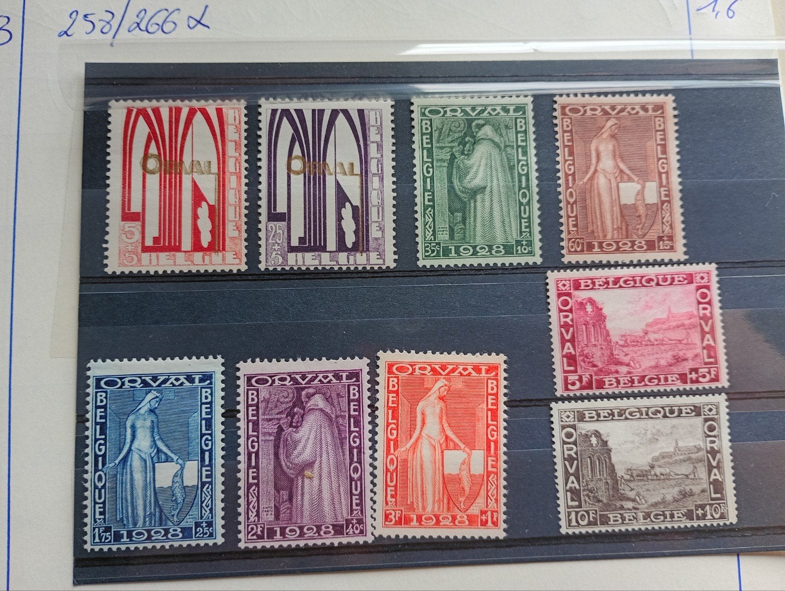 T3) België 258/266 met scharnier, 1 plakker, Ophalen of Verzenden, Zonder stempel, Postfris