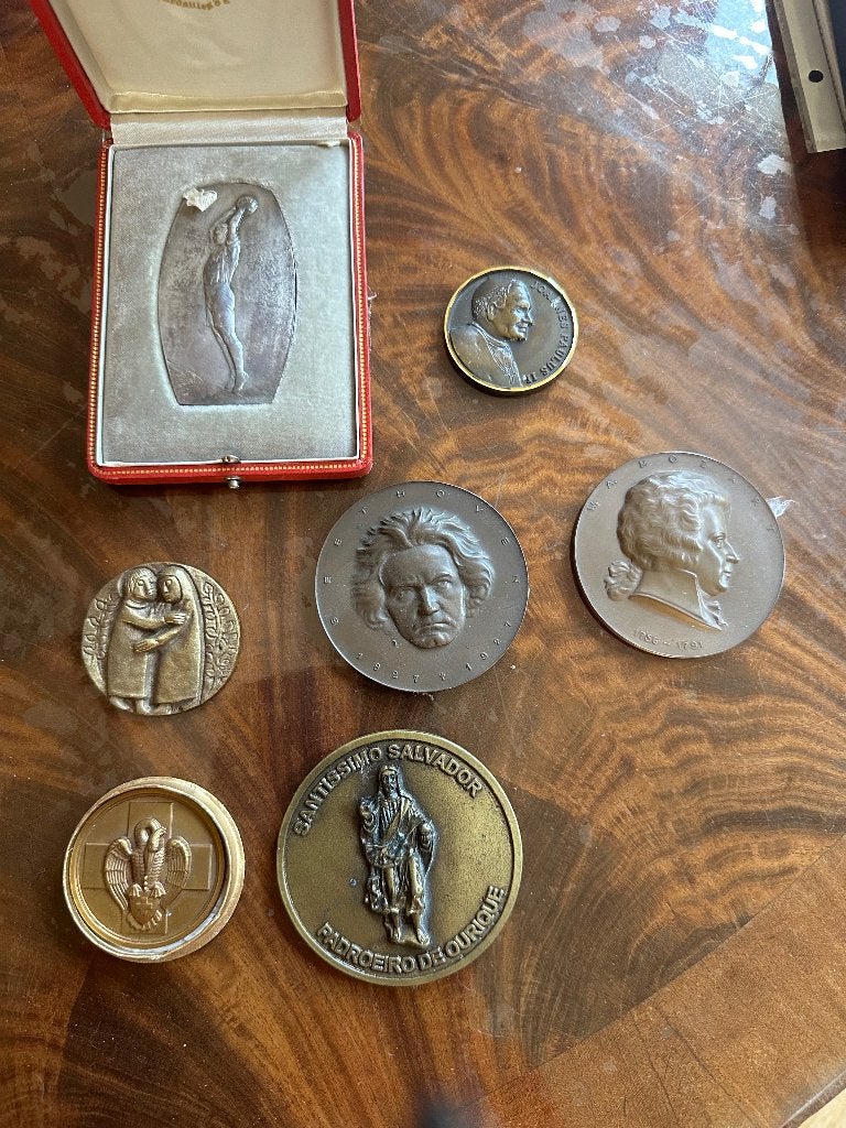 Lot penningen, Ophalen of Verzenden, Brons