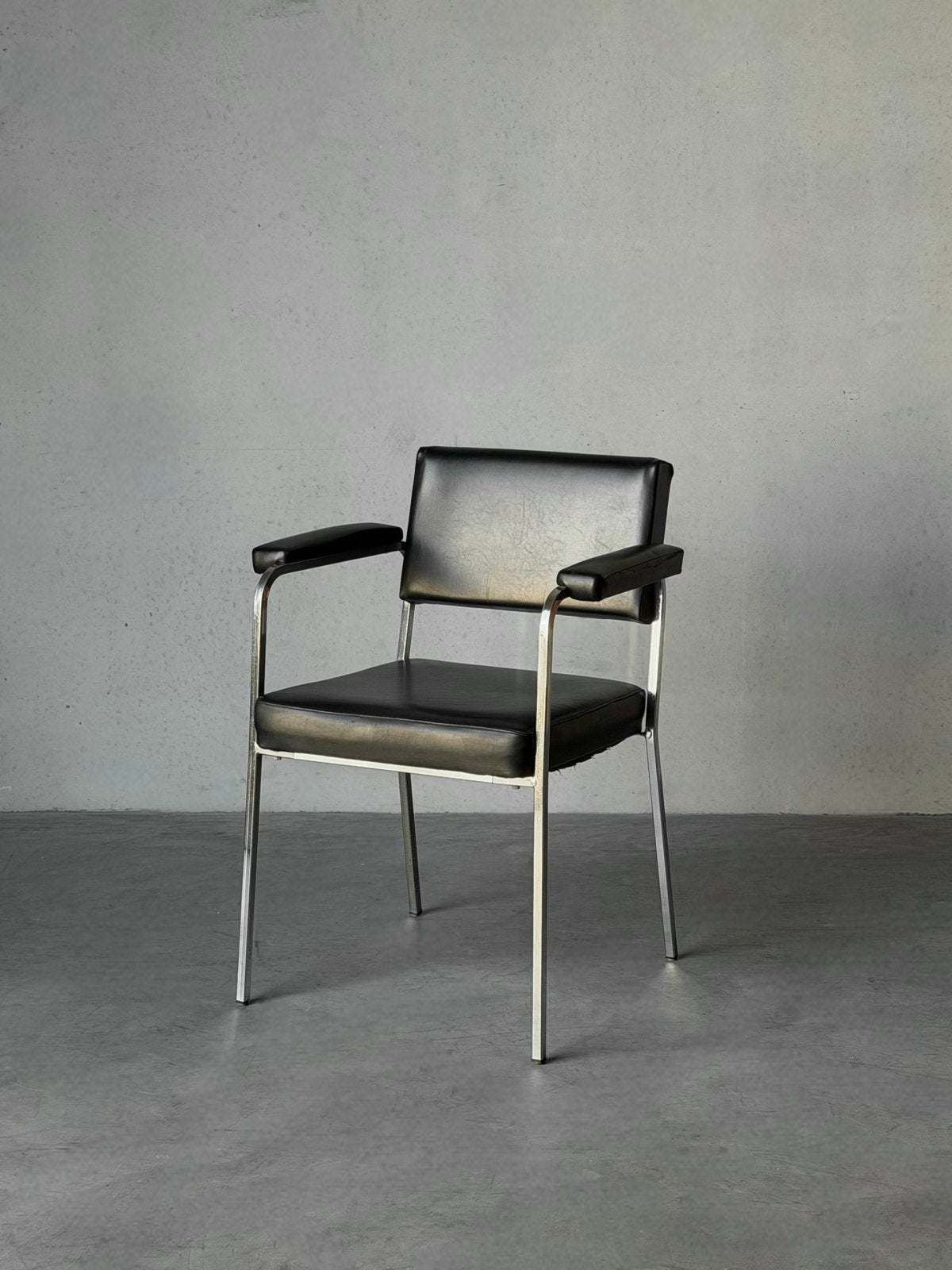 Vintage bauhaus skai leder en chroom fauteuil, Enlèvement, Comme neuf