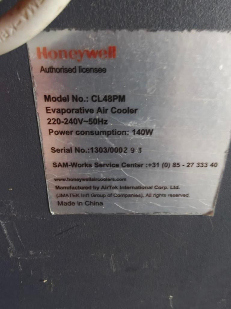 Honeywell luchtkoeler met waterreservoir voor grote ruimtes, Ophalen