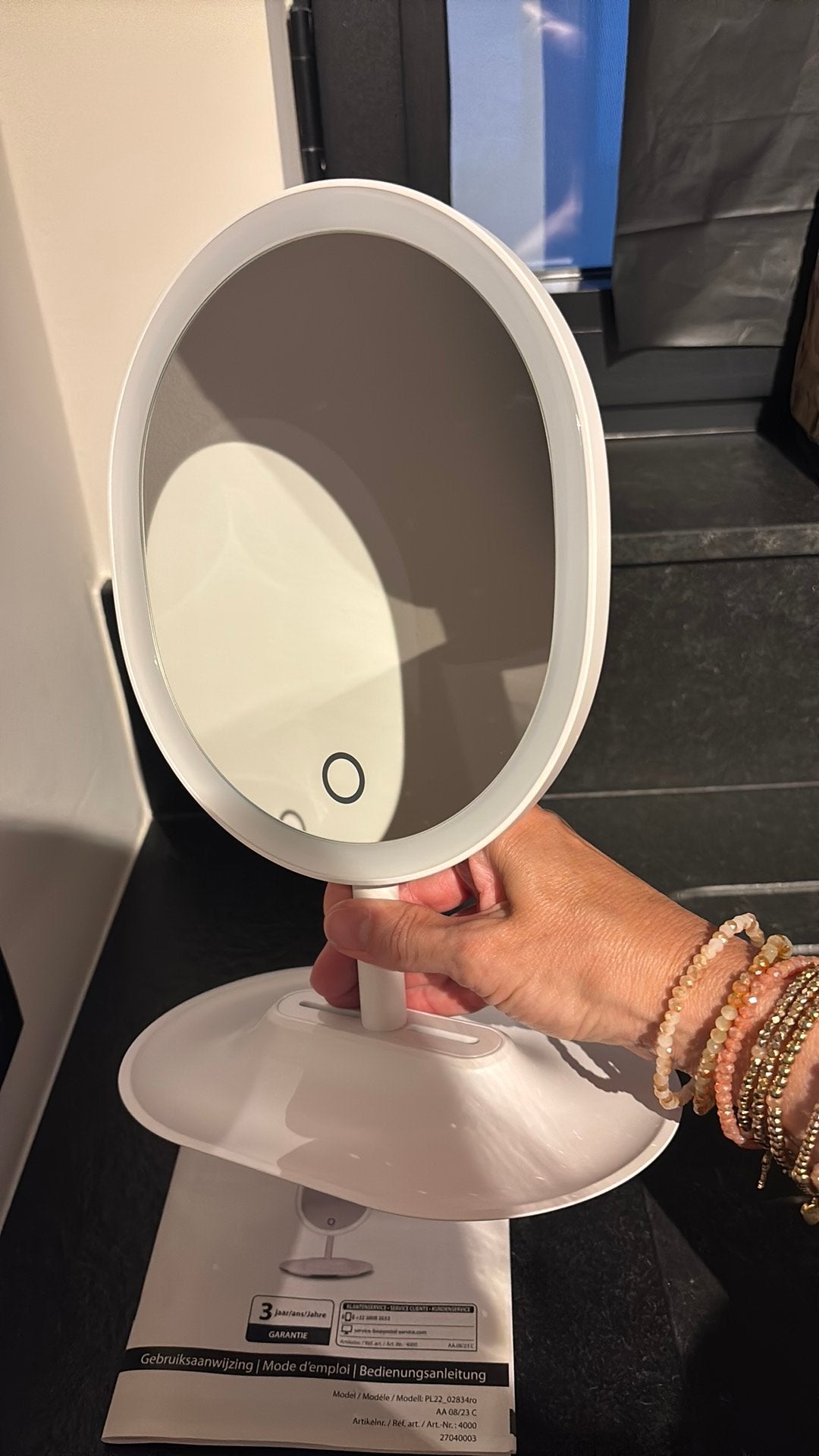 Verlichte Badkamer Handspiegel, Maison & Meubles, Accessoires pour la Maison | Miroirs, Neuf, Ovale, Enlèvement