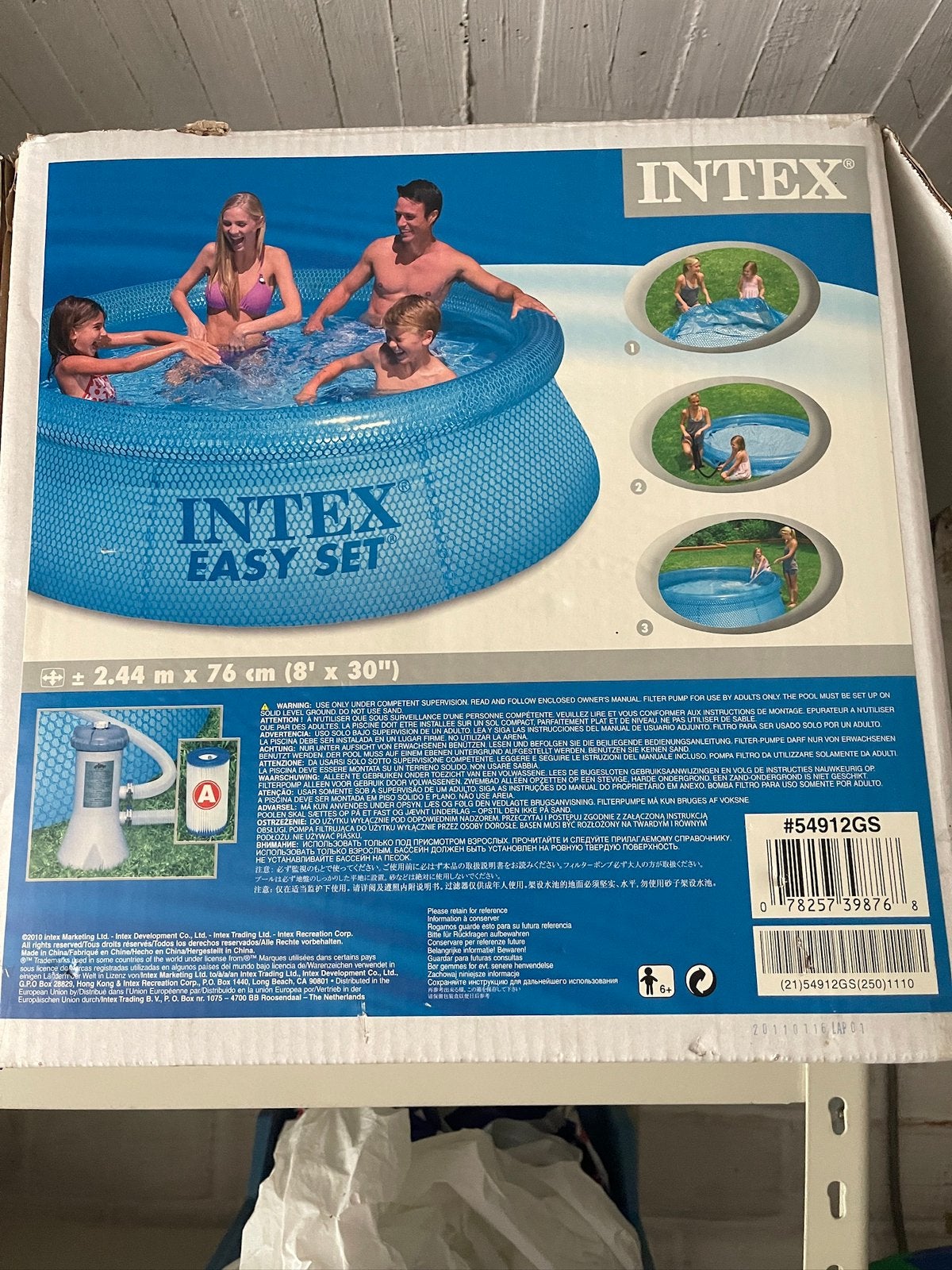 Piscine gonflable 244x76 AVEC POMPE DE FILTRATION, Jardin & Terrasse, Piscines, 200 à 400 cm, Piscine gonflable, Rond, Enlèvement