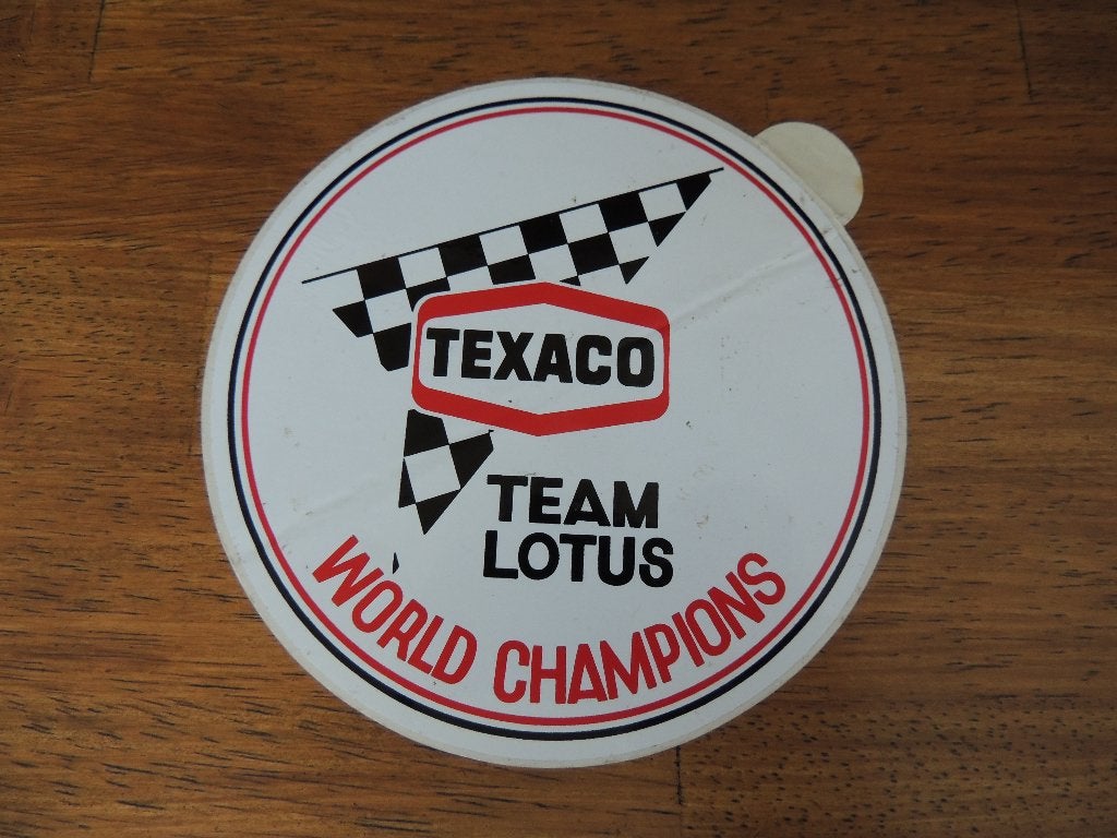 Texaco racing Lotus World Champions sticker, Verzenden, Zo goed als nieuw, Auto of Motor