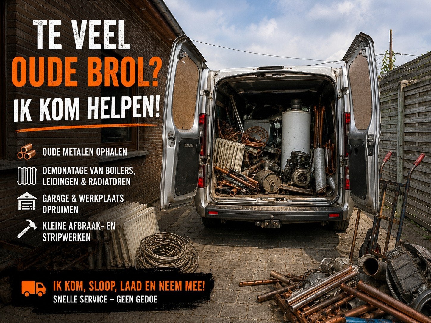 Gratis ophaling oud ijzer, metalen, radiatoren & machines