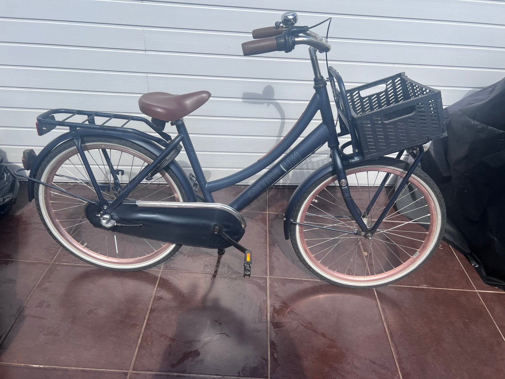 Donker blauw mat, Ophalen, Terugtraprem, 24 inch, Versnellingen