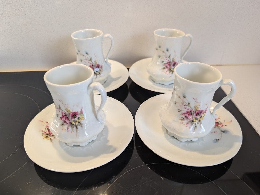 4 Limoges tasjes en ondertasjes, Antiquités & Art, Enlèvement ou Envoi