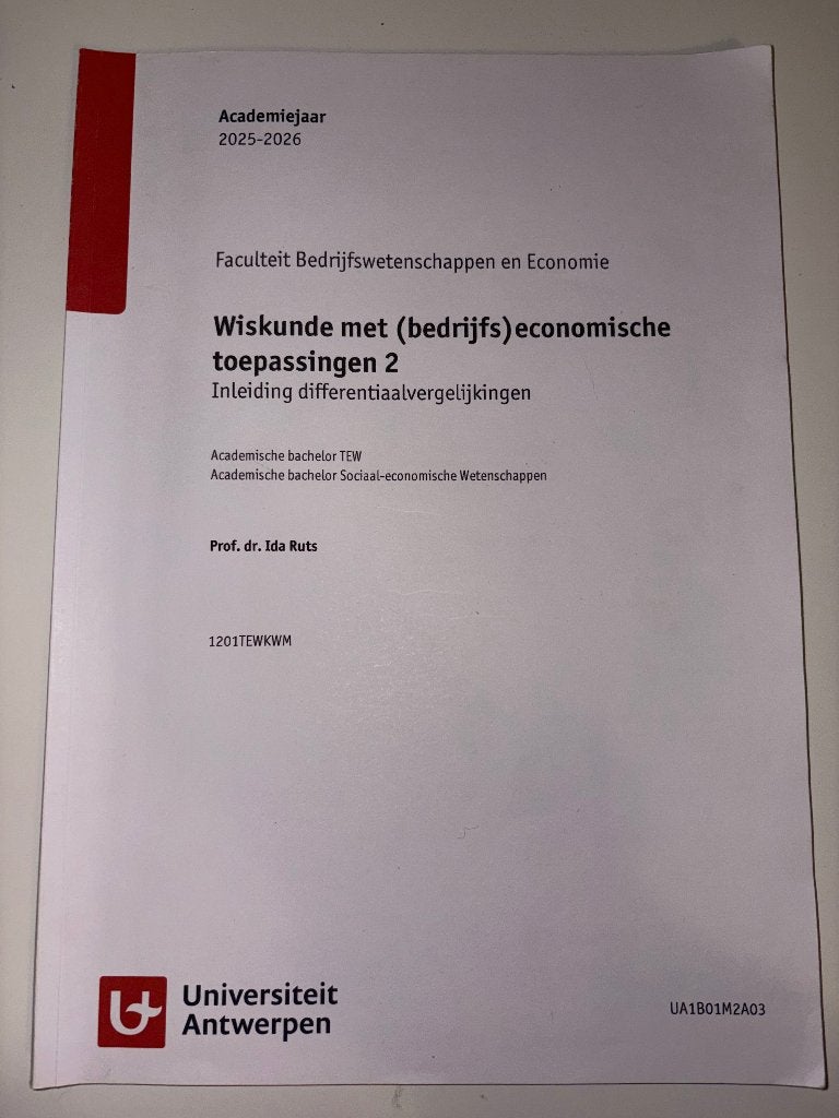 Wiskunde met bedrijfseconomische toepassingen 2, Ophalen of Verzenden, Gelezen, Hoger Onderwijs