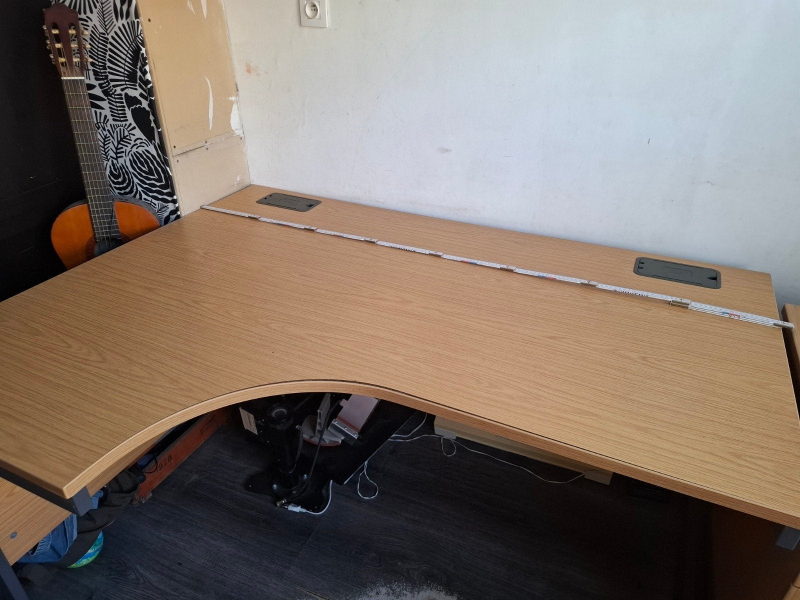 Degelijk hoekbureau + 2 ladeblokken / kantoorbureau - Eikenl, Huis en Inrichting, Ophalen, Opbergruimte, 160 cm, Gebruikt