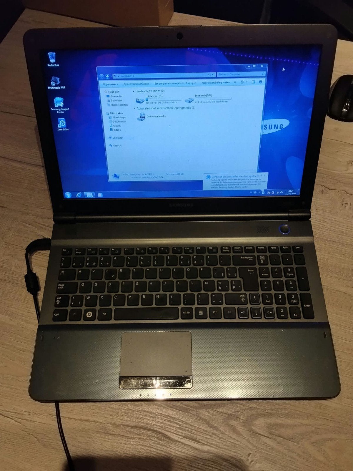 samsung laptop, Zie fotos, Intel Core i5-2410M @ 2.30 GHz, Utilisé, Samsung