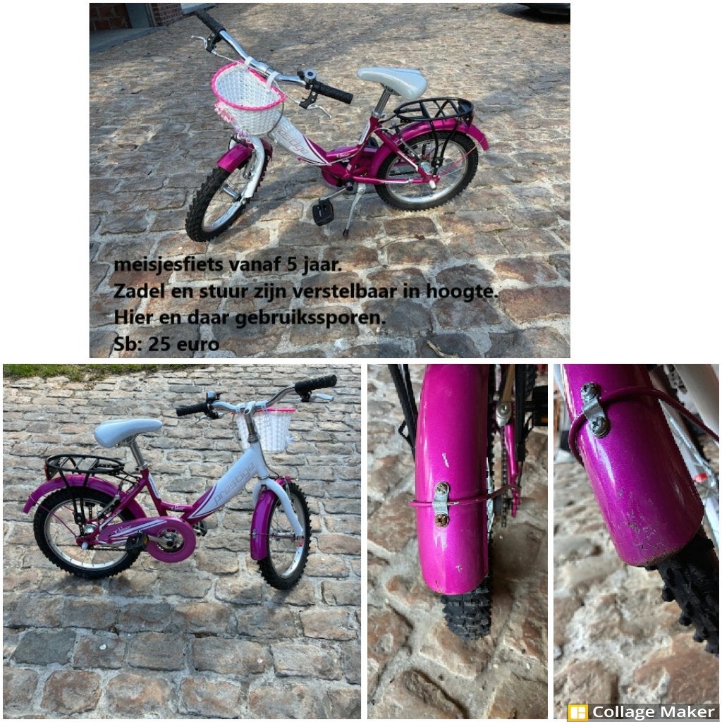 kinderfiets meisjes, Ophalen, Zo goed als nieuw, Handrem