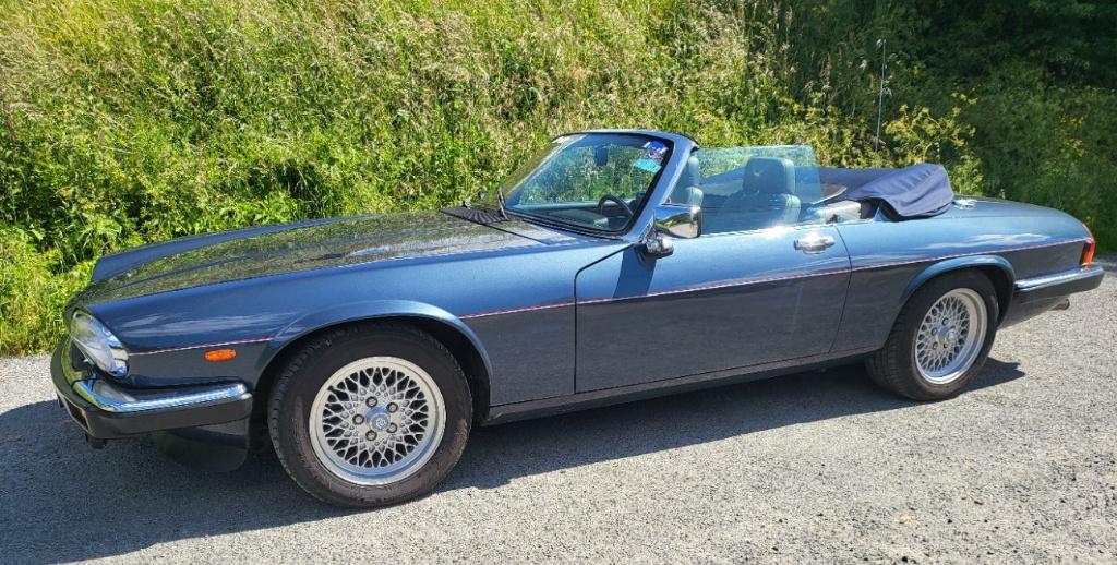 Jaguar XJS V12 cabriolet uit 1990, Auto's, Automaat, Achterwielaandrijving, Blauw, Leder