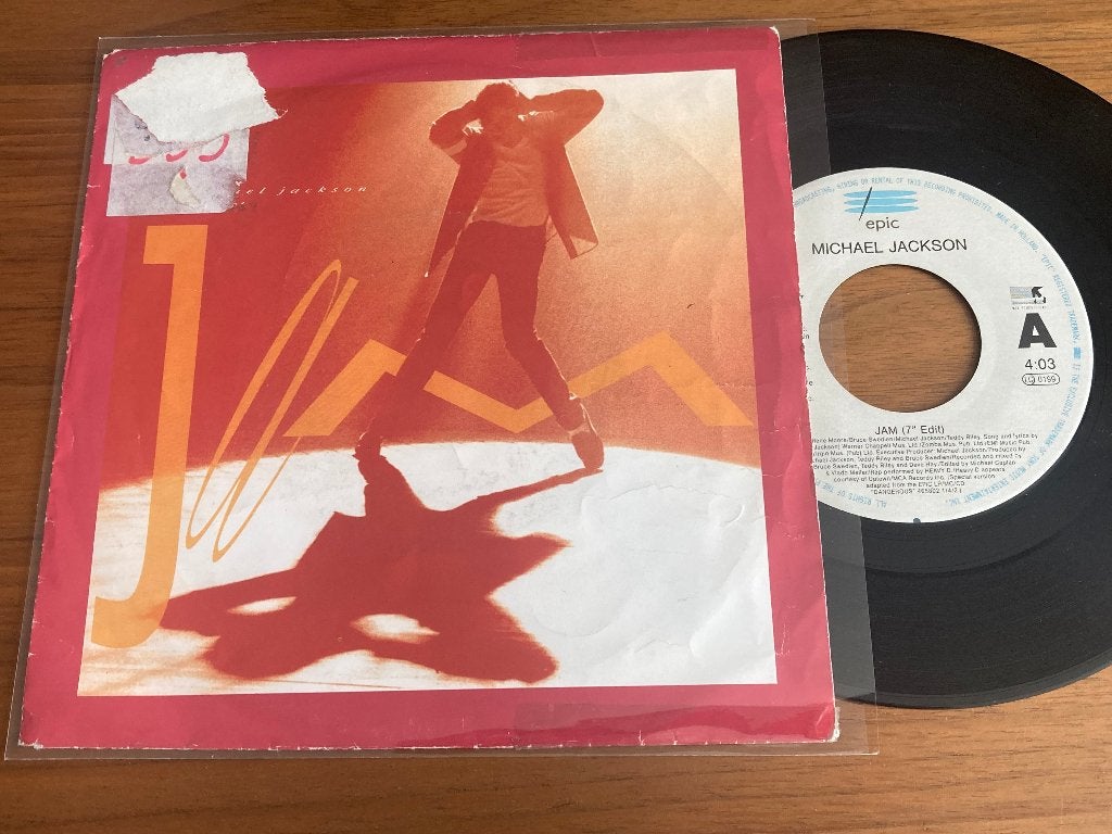 Michael Jackson – Jam / Beat it, Beschermende buitenhoes, Ophalen of Verzenden, 7 inch
