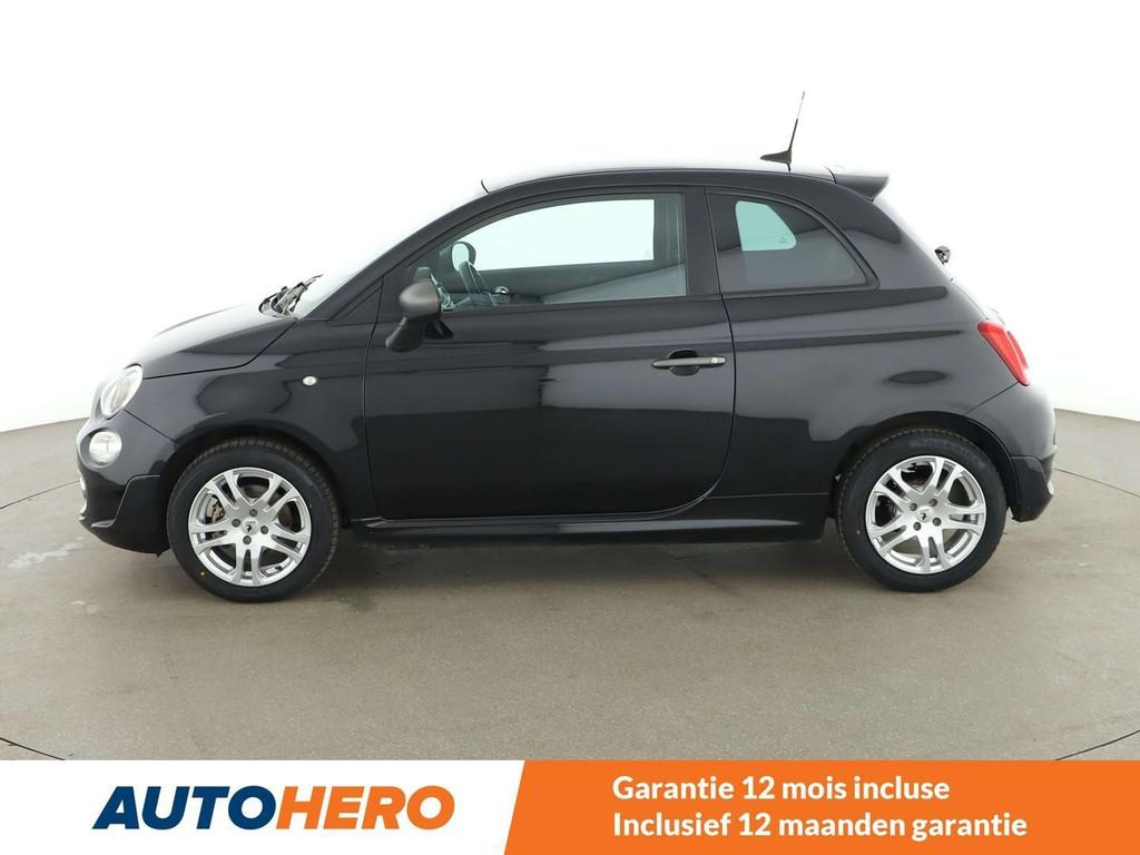 Fiat 500 1.2 S (bj 2017, automaat), Auto's, Fiat, 4 zetels, Gebruikt, Zwart, Leder