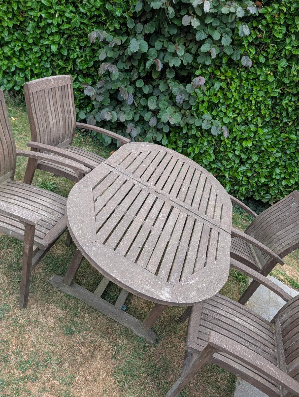 Houten tuintafel met 4 stoelen, Ophalen, Tuinset