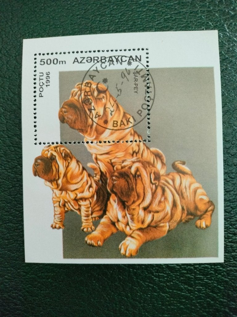 Azerbaïdjan 1996 - chiens - Shar-pei (bloc), Envoi, Affranchi