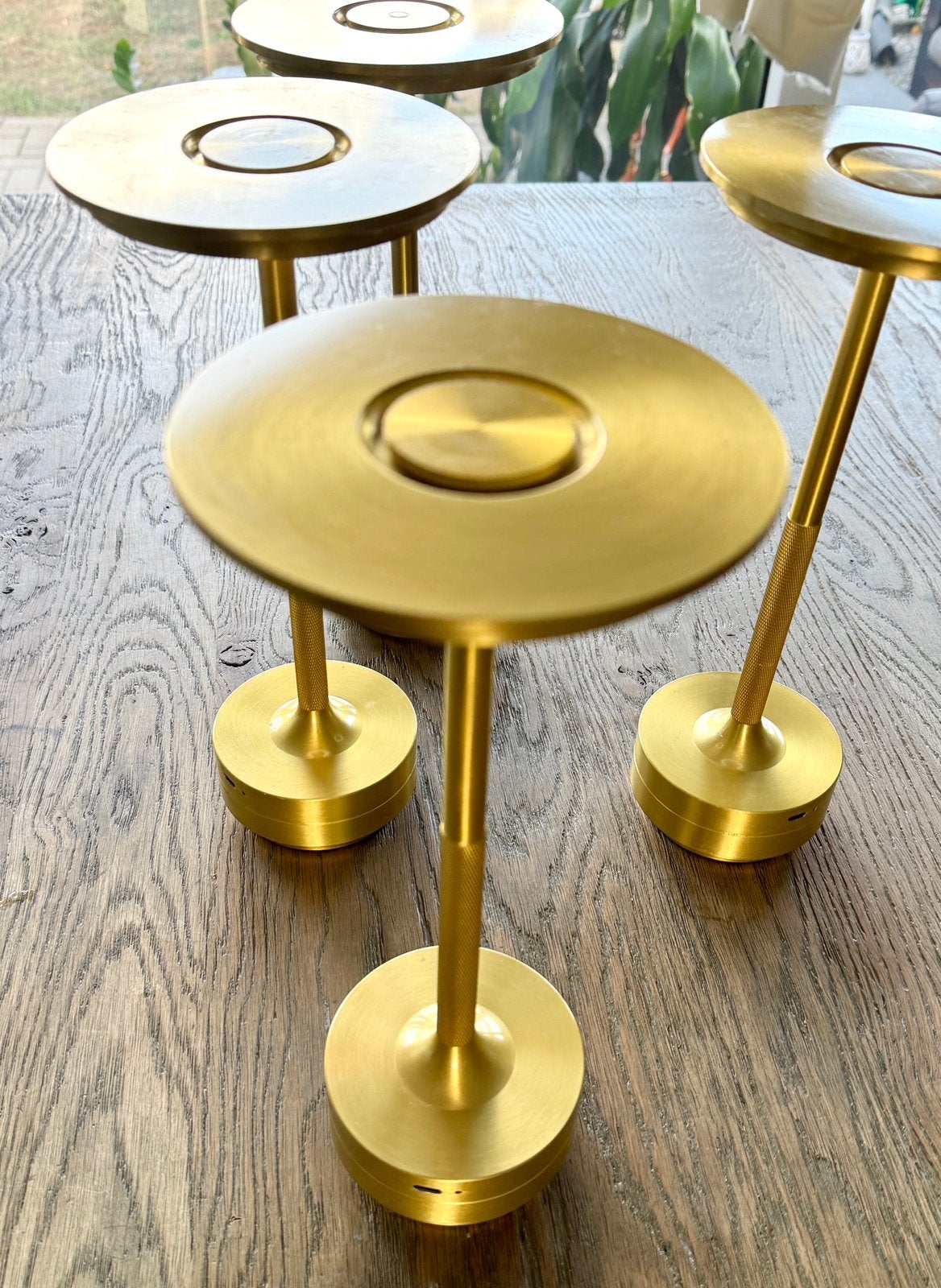 4x lampe de table sans fil. 3 couleurs. dimmable. USB, Lampe d'ambiance, Doré, Enlèvement ou Envoi, 29 cm