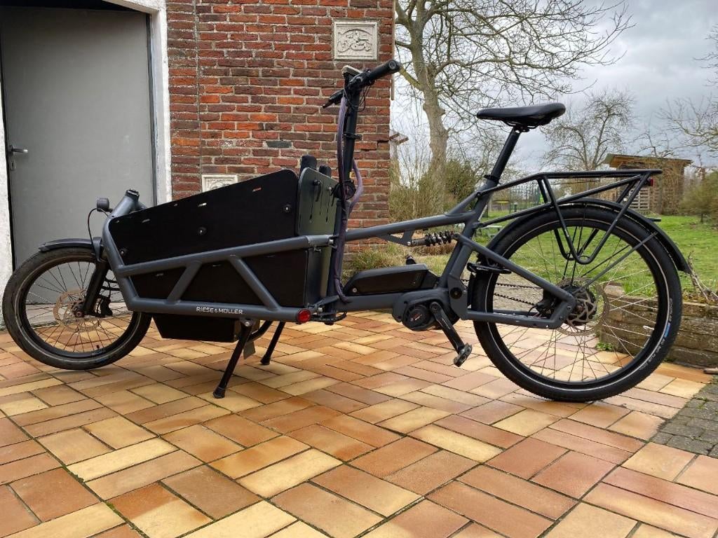 Bakfiets riese & muller load 60, Gebruikt, Huif, 2 kinderen, Ophalen