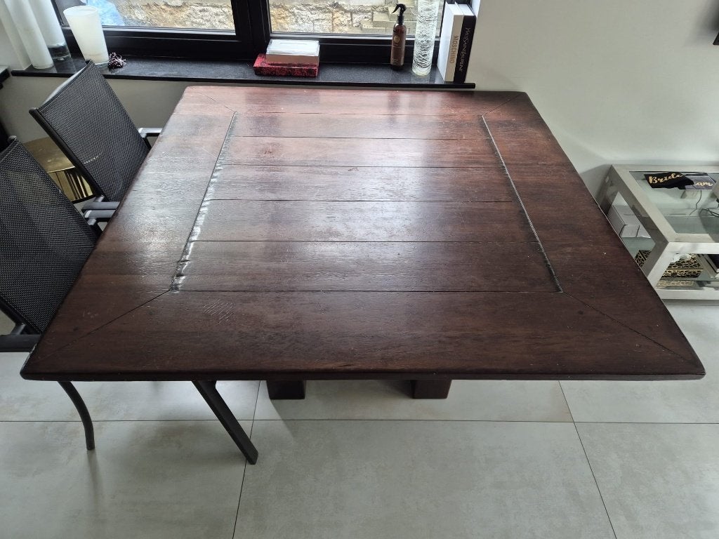 Houten eettafel (max 8 personen), Ophalen, Gebruikt, Vierkant, Vijf personen of meer
