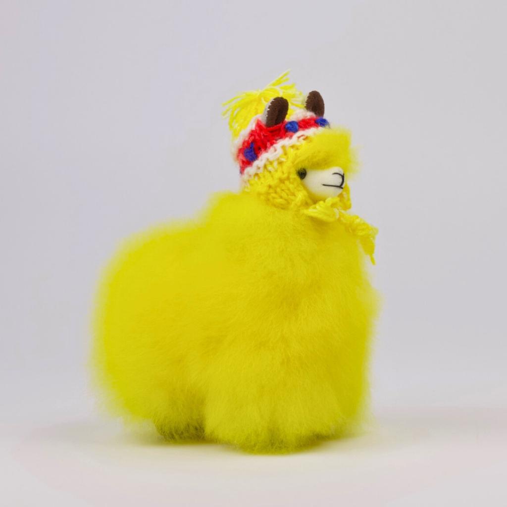 Baby Alpaka Knuffel Geel S (15cm) handgemaakt in Peru, Verzenden, Nieuw, Overige typen