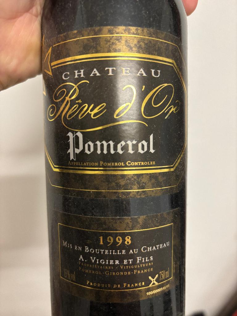 Pomerol Chateau Rêve d'Or 1998, Verzamelen, Wijnen, Ophalen, Frankrijk, Nieuw, Rode wijn