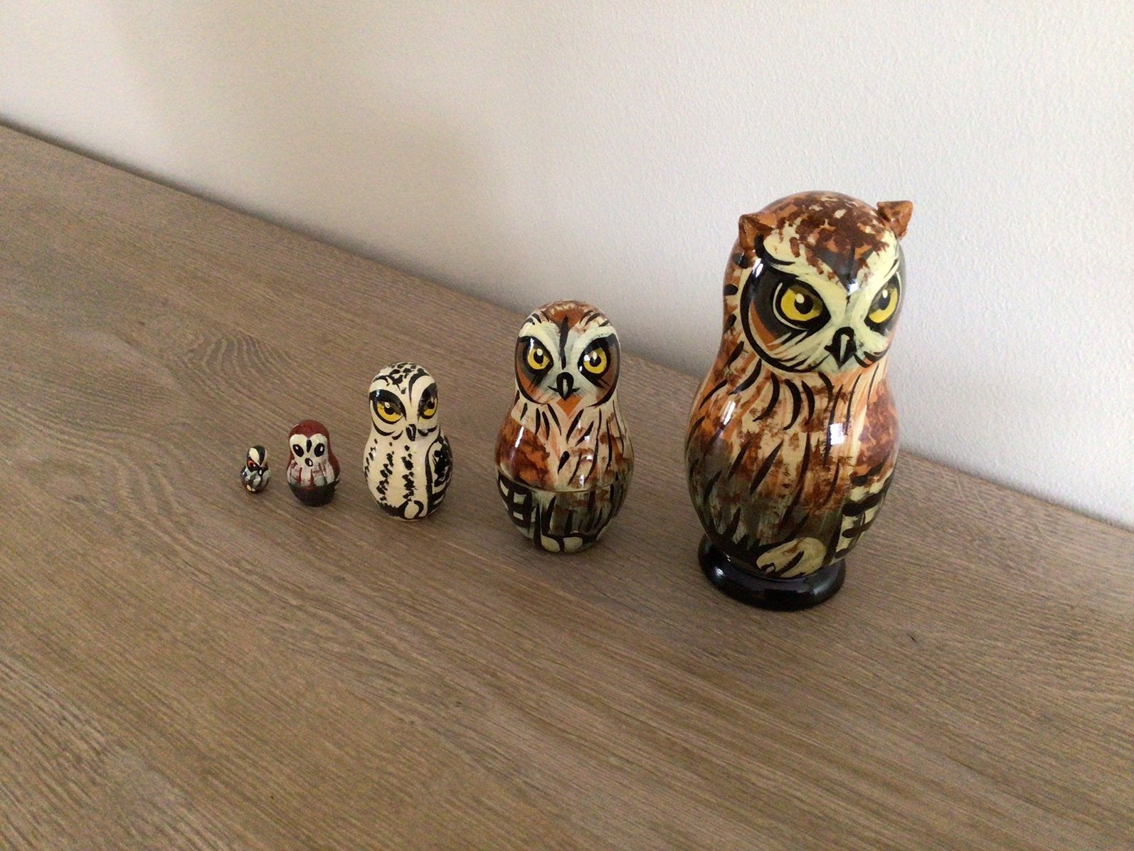 Hiboux matriochka, 5 pièces, Collections, Enlèvement ou Envoi, Comme neuf