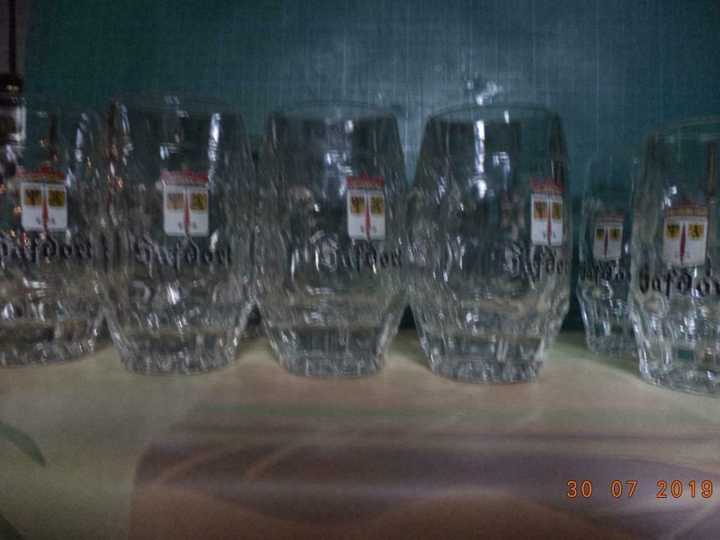 Aalst: Lot van 10 glazen SAFDORT + wapenschild Aalst., Verzamelen, Ophalen of Verzenden, Zo goed als nieuw, Bierglas