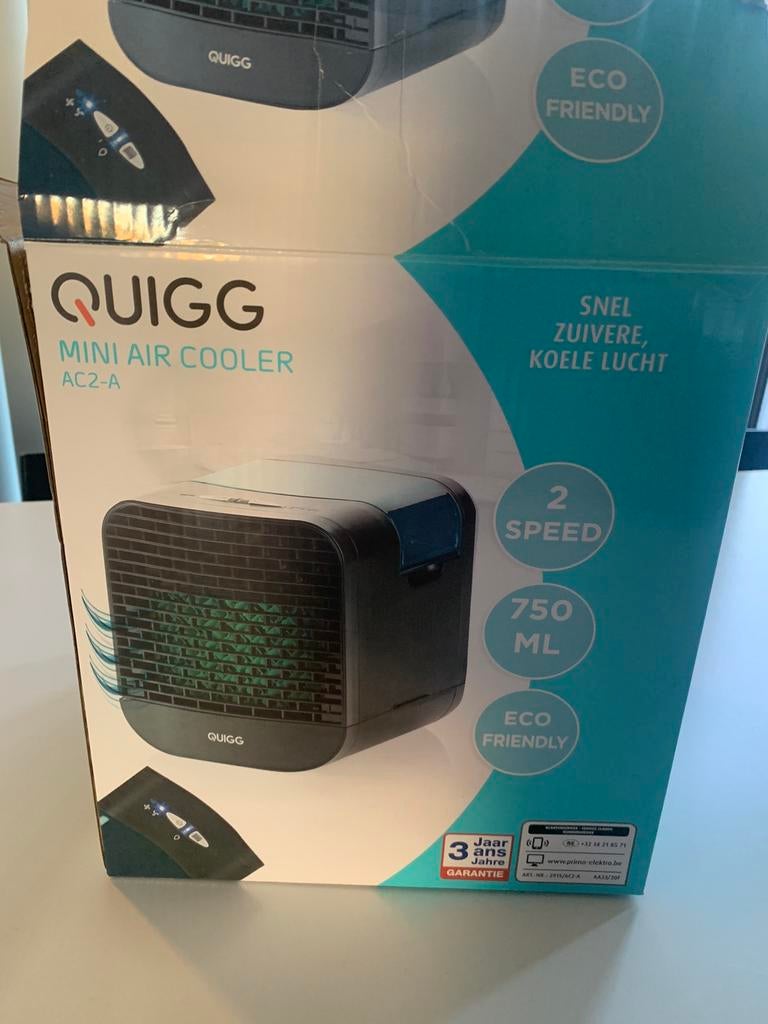 Quigg mini air cooler, Elektronische apparatuur, Airco's, Ophalen, Zo goed als nieuw