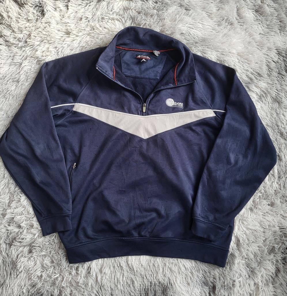 Antigua golftop met 1/4 ritssluiting - Glencoe Country Club, Ophalen of Verzenden, Blauw