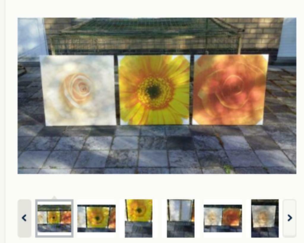 Kader / canvas met kader / doek op frame met bloemen 3 stuks, Jardin & Terrasse, Décoration murale de jardin, Neuf, Enlèvement ou Envoi