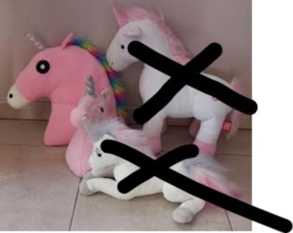 Knuffel eenhoorn of unicorn 4 stuks, Enlèvement ou Envoi, Comme neuf, Cheval