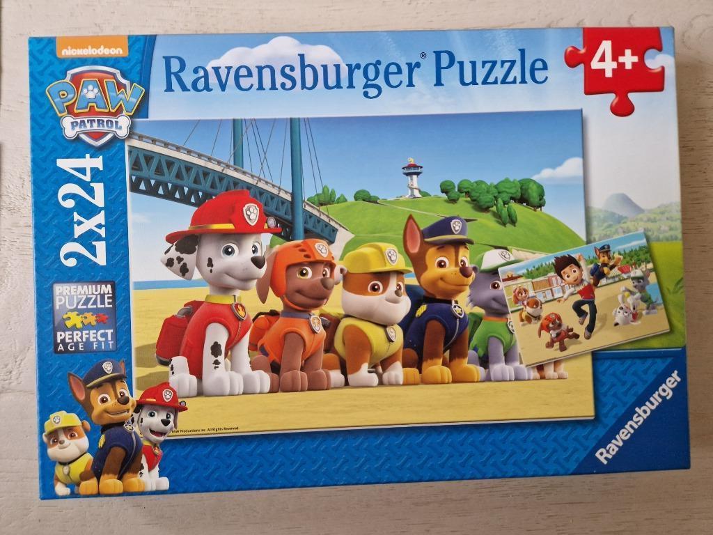 2 puzzels paw patrol met 2 posters, Ophalen, 10 tot 50 stukjes, Zo goed als nieuw